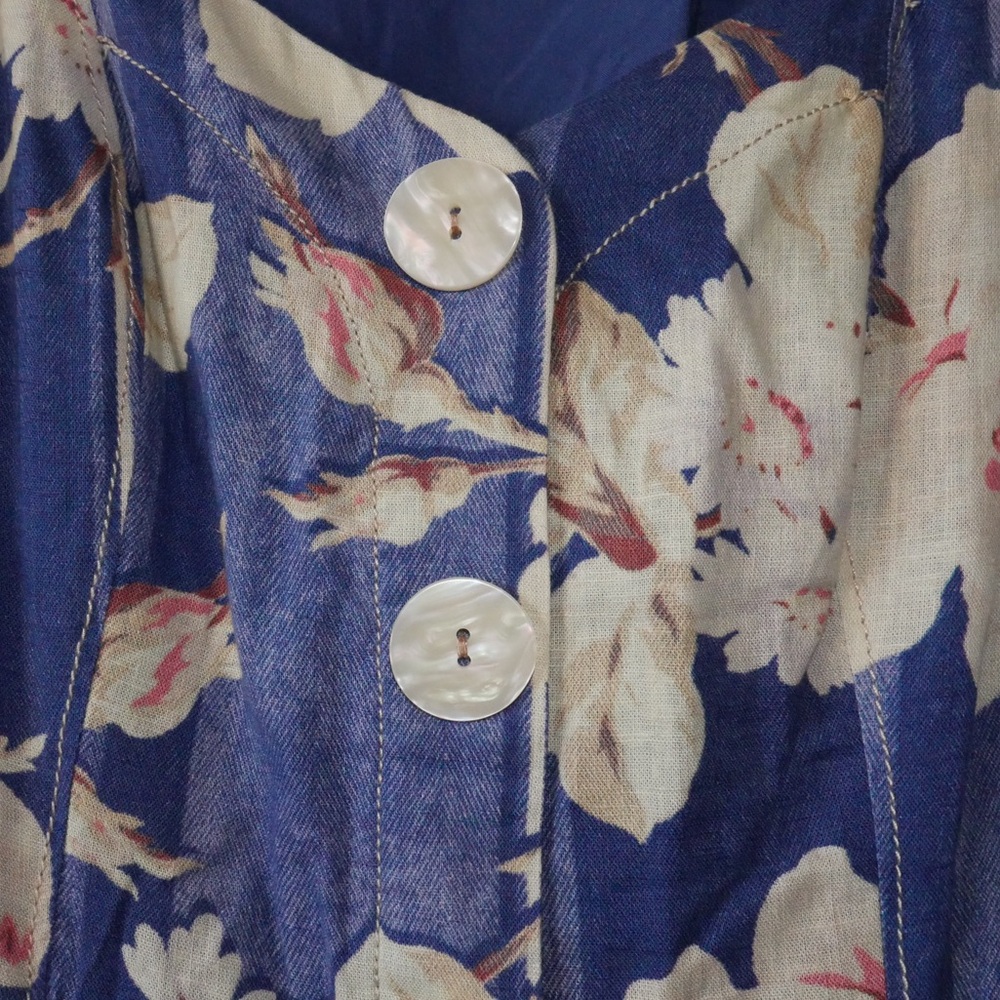 by Anthropologie Camellia Collared Dress in Blue Motif size 6 - Picture 11 of 12